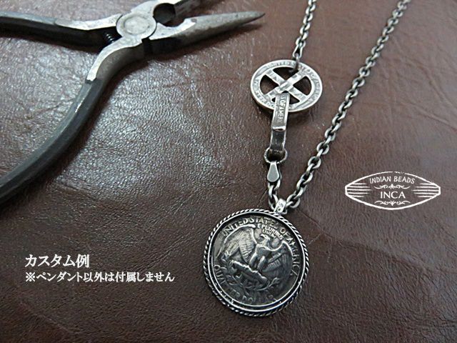 25セント コイン ネックレス ペンダント シルバー925 インディアン