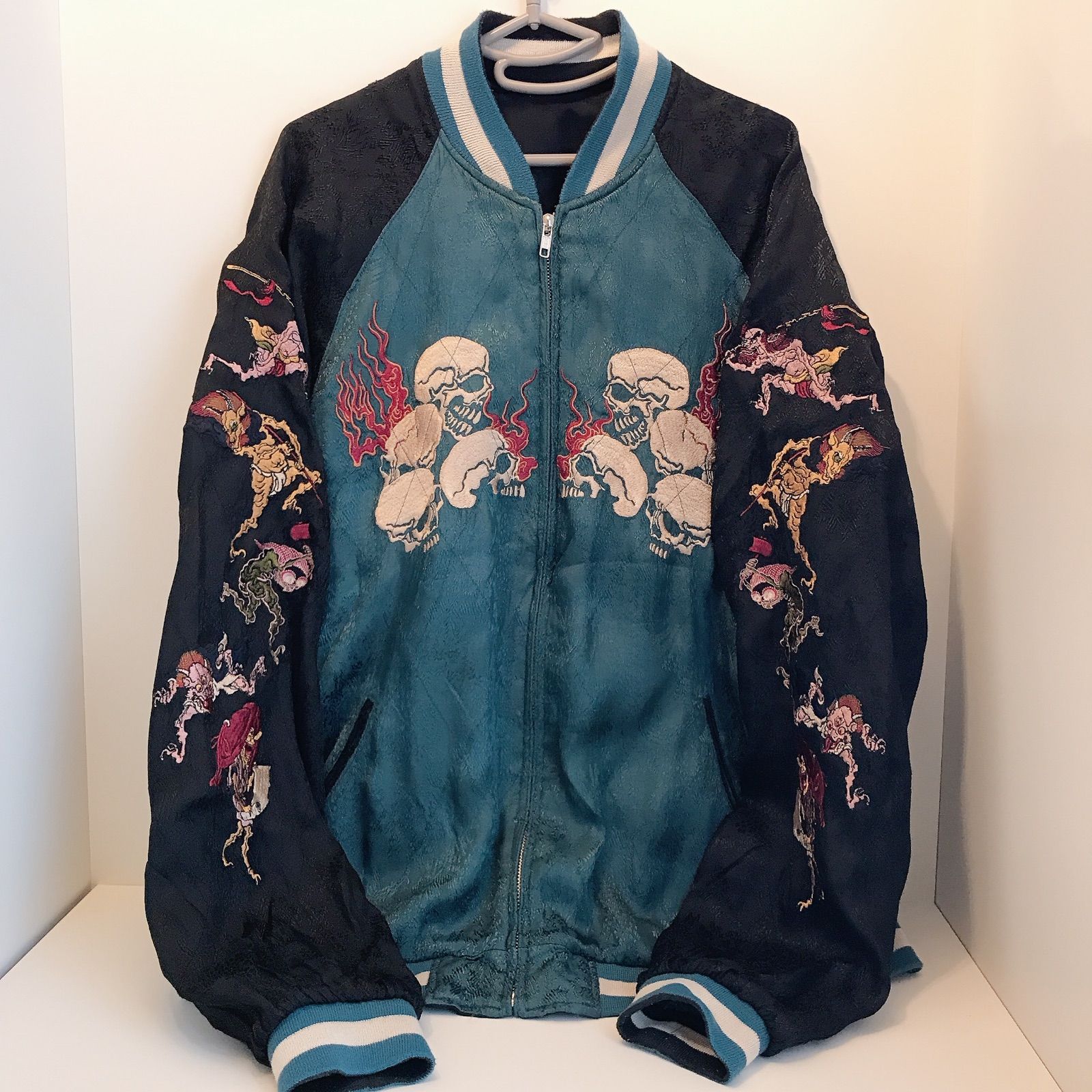 希少】花旅楽団百鬼夜行リバーシブルスカジャン M