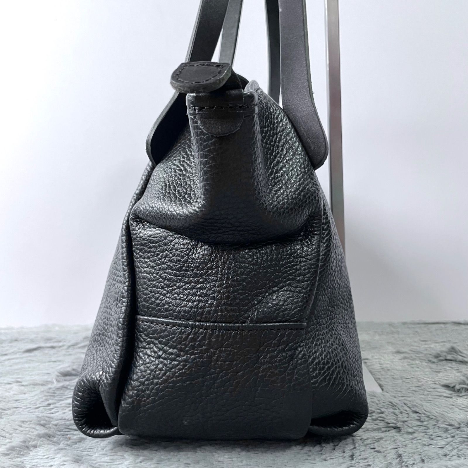 級 Ense エンサ トートバッグ ハンドバッグ ミニ シュリンクレザー シボ革 ブラック 黒 北欧暮らしの道具店 DECORATOM_COM_BR