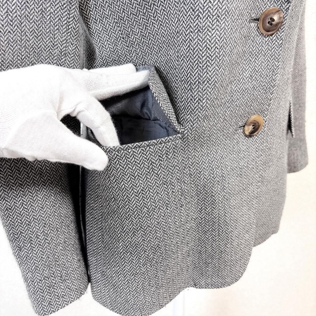 Aquascutum テーラードジャケット 9 グレー ヘンリボーン SIROKUMA-CORPORATION_COM