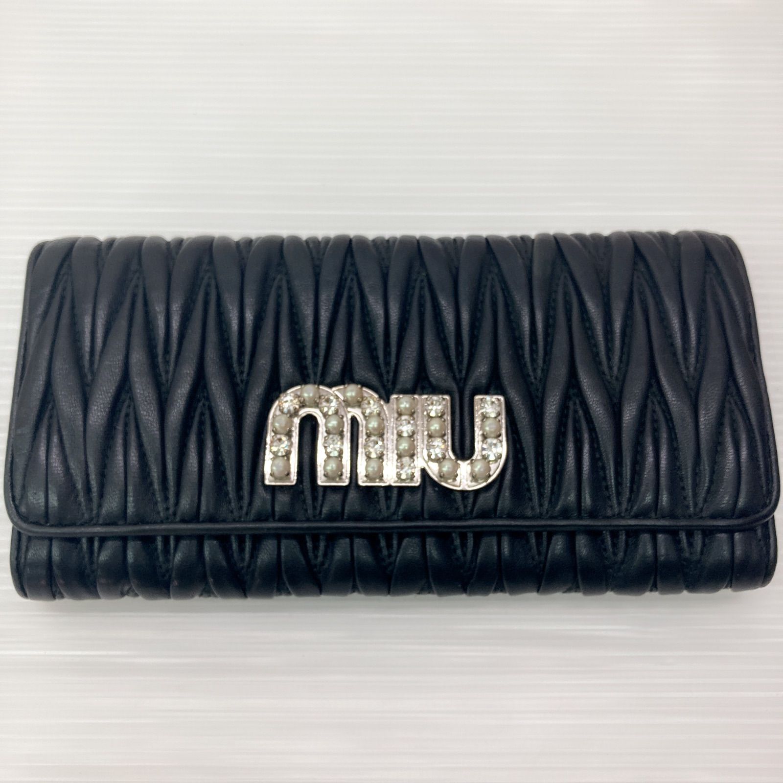 極美品】MIU MIU マテラッセ クリスタルビジュー 長財布 miumiu 財布