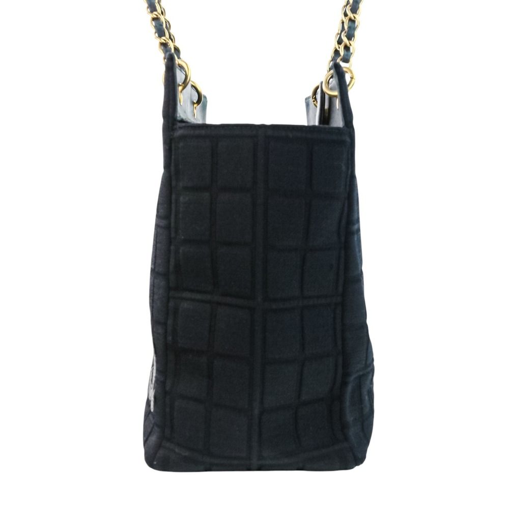 良品 CHANEL シャネル チョコバー ハンドバッグ ミニボストン ブラック