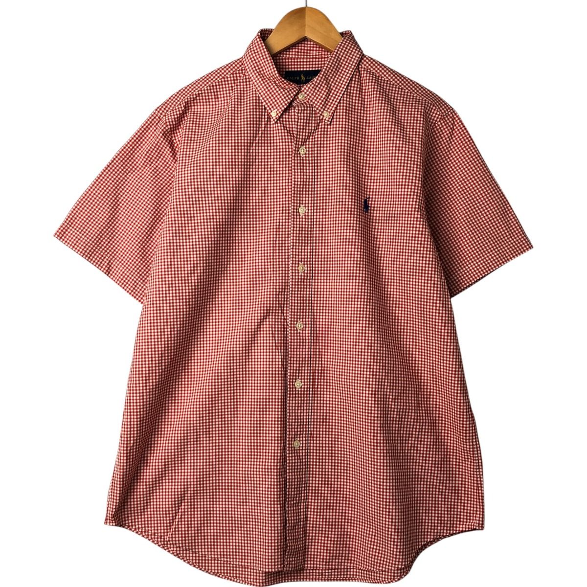 古着 ラルフローレン Ralph Lauren ギンガムチェック 半袖 ボタンダウン チェックシャツ メンズL相当|eaa544209