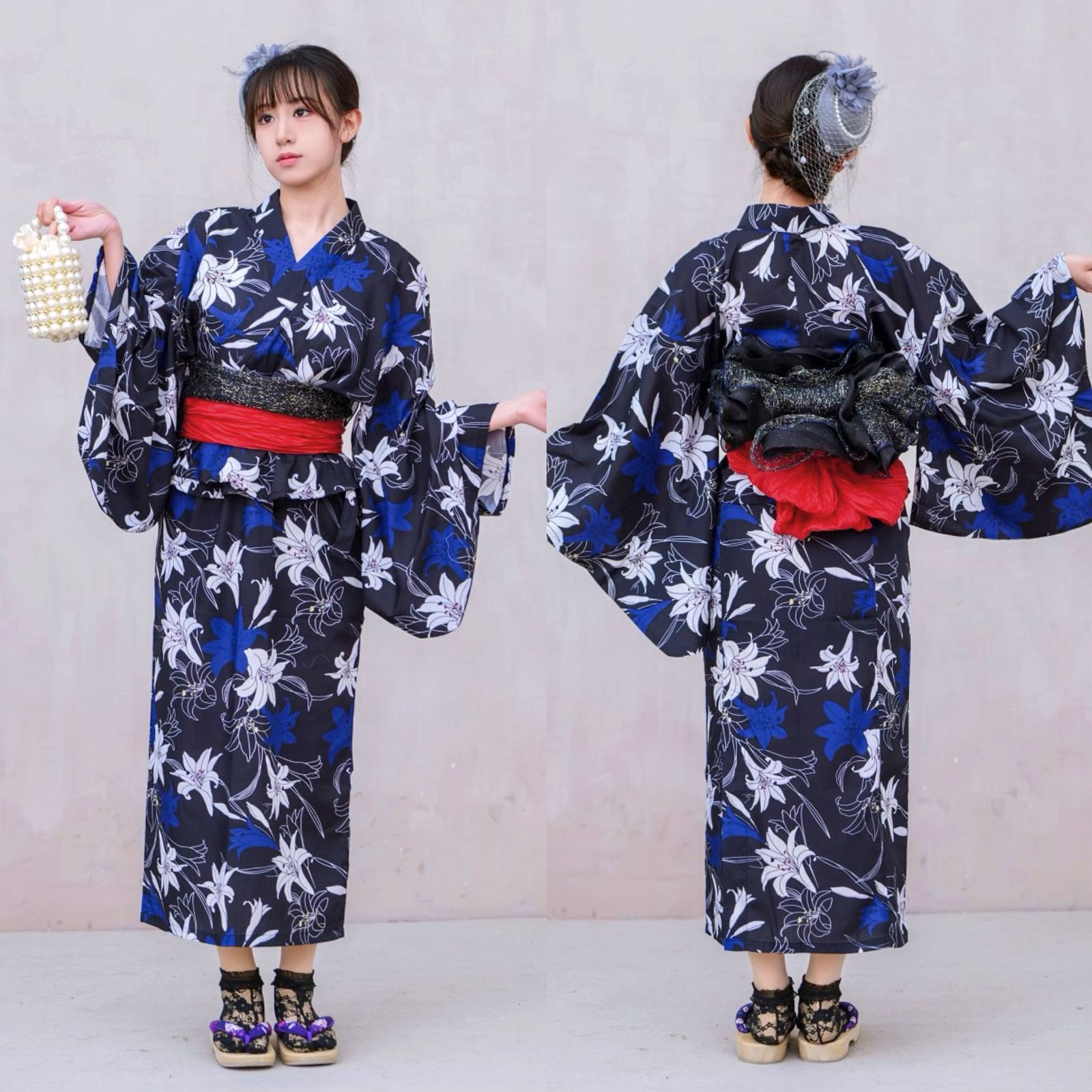 レディース 【25D004】即日発送 二部式浴衣 ワンピ浴衣 浴衣帯セット S/M 3点セット セパレート 花見 花火大会 花草 夏着物 ゆかた レディス しわふわ 兵児帯 上品 きれい 大人 簡単 可愛い おしゃれ 10代 20代 30代 40代 工場直販 送料無料