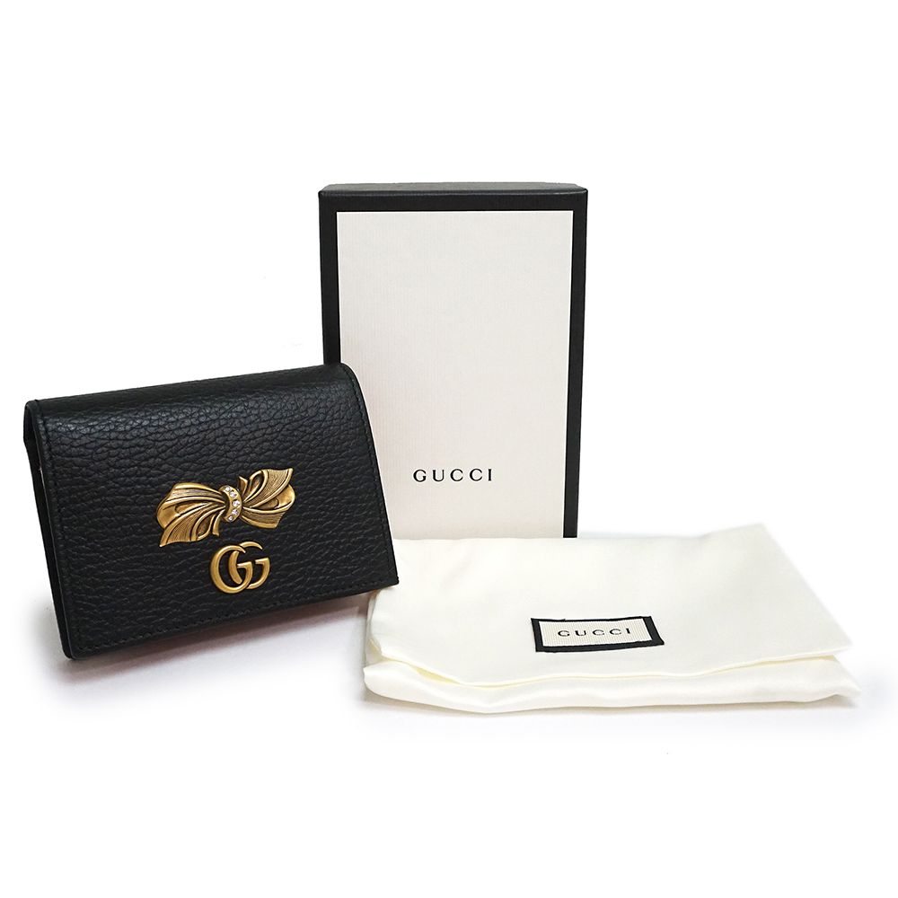 新品・未使用品）グッチ GUCCI GGマーモント ボウ リボン コンパクト