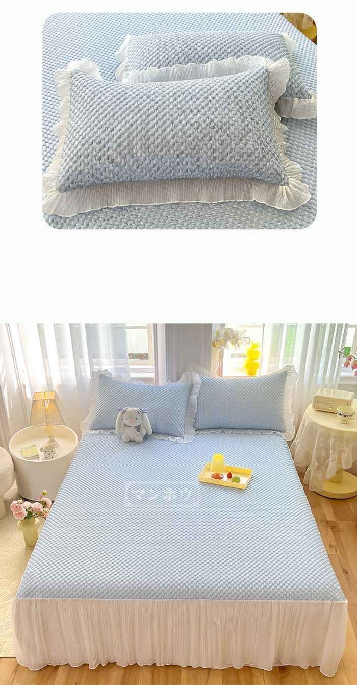 ベッドスカート 3点セット 洗える 接触冷感 ベッドカバー ひんやり フリル 切り替え 夏用 涼しい おしゃれ 冷たい シングル 冷感 クール寝具 7jVv213 MARWIL-DEMENAGEMENTS_CH