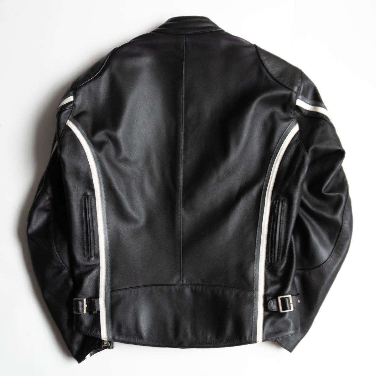美品】KUSHITANI【レザー シングルライダースジャケット】LL ブラック