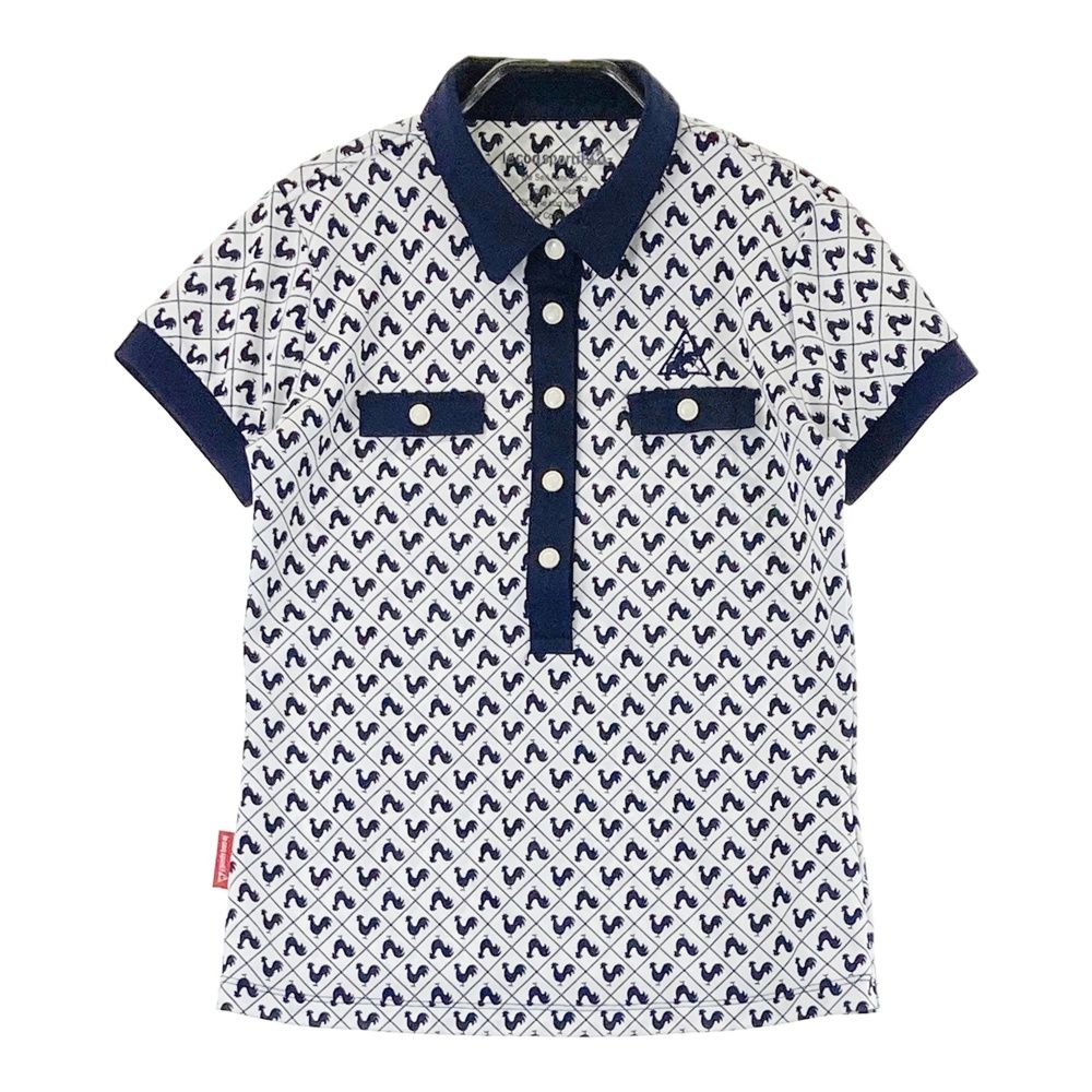 サイズ：M LE COQ GOLF ルコックゴルフ 半袖ポロシャツ 総柄