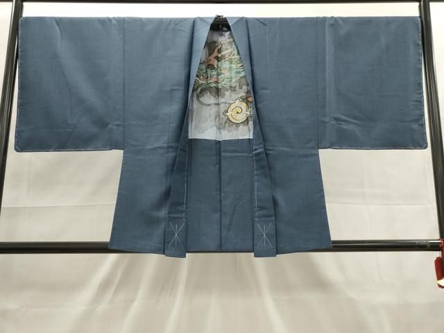 平和屋着物○本場大島紬 白大島 120亀甲 雲重ね文 正絹 逸品 未