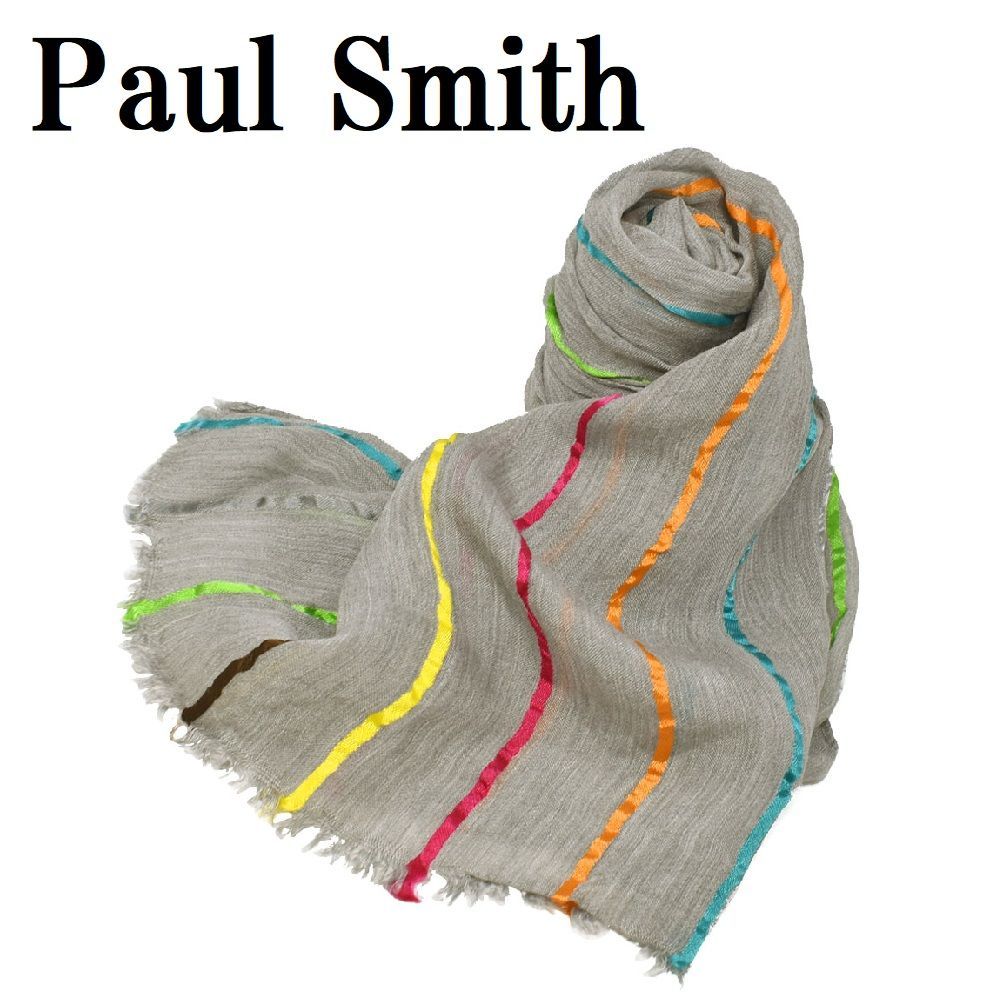 ポールスミス PAUL SMITH M2A 668E AS63 70 スカーフ メンズ マルチストライプ グレー