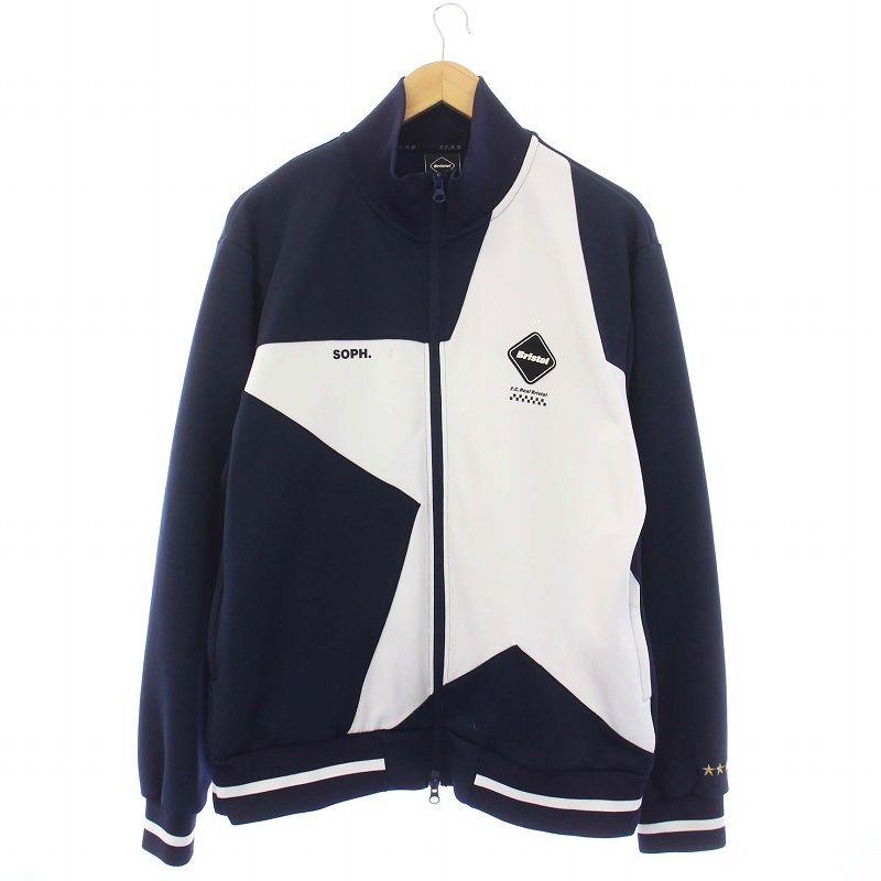 エフシーレアルブリストル F.C.Real Bristol FCRB BIG STAR JERSEY BLOUSON ビッグスター ジャージー ブルゾン トラックジャケット ジップアップ L 紺 ネイビー FCRB-190034 /KH