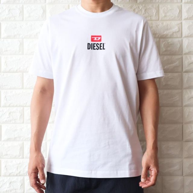 ディーゼル Tシャツ メンズ Dロゴ 大きいサイズあり ホワイト