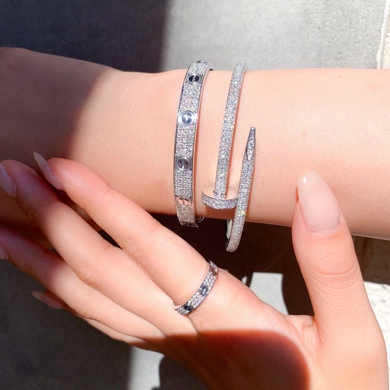 保証書付】カルティエ ラブブレス #15 新型 WG ダイヤ 15 K18WG  