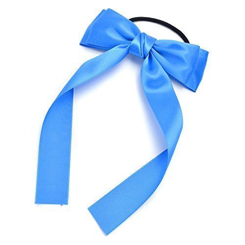 ブルー [パリスキッズ] [ PARIS KIDS ] ヘアゴム カラー リボン りぼん ロングリボン ヘアアクセサリー ヘアアクセ レインボー イベント コンサート 【ブルー】