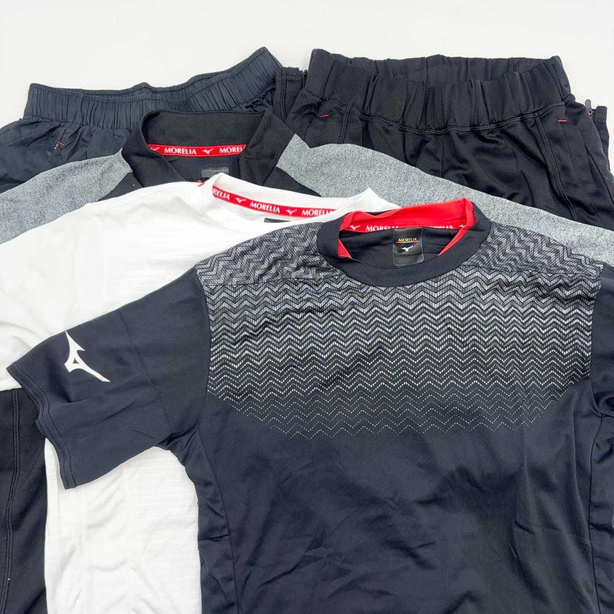 5点セット ミズノ MORELIA モレリア トレーニングウェア ソフトニット ジャケット ドライシャツ パンツ ハーフパンツ ジャージ M メンズ MIZUNO