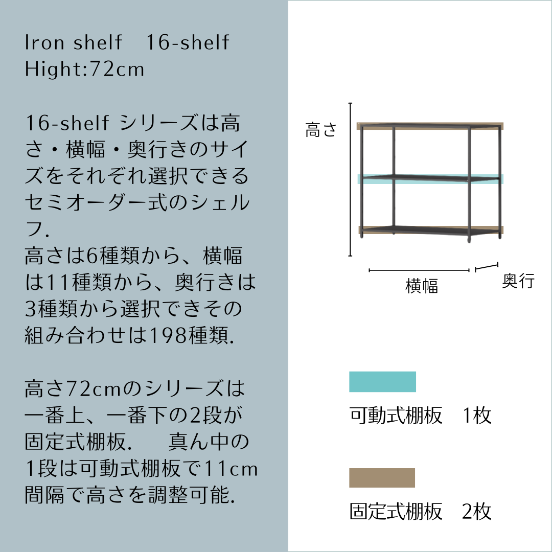 メルカリShops - 高さ72cm 幅30cm 奥行き28cm スリムでおしゃれなアイアンシェルフ