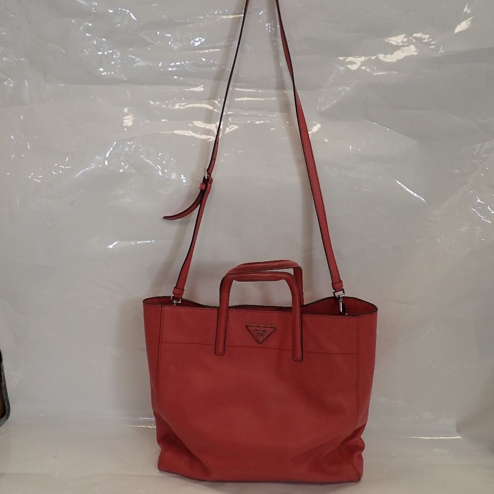 PRADA プラダ トートバッグ サフィアーノトートバッグ ピンク系 レザー 