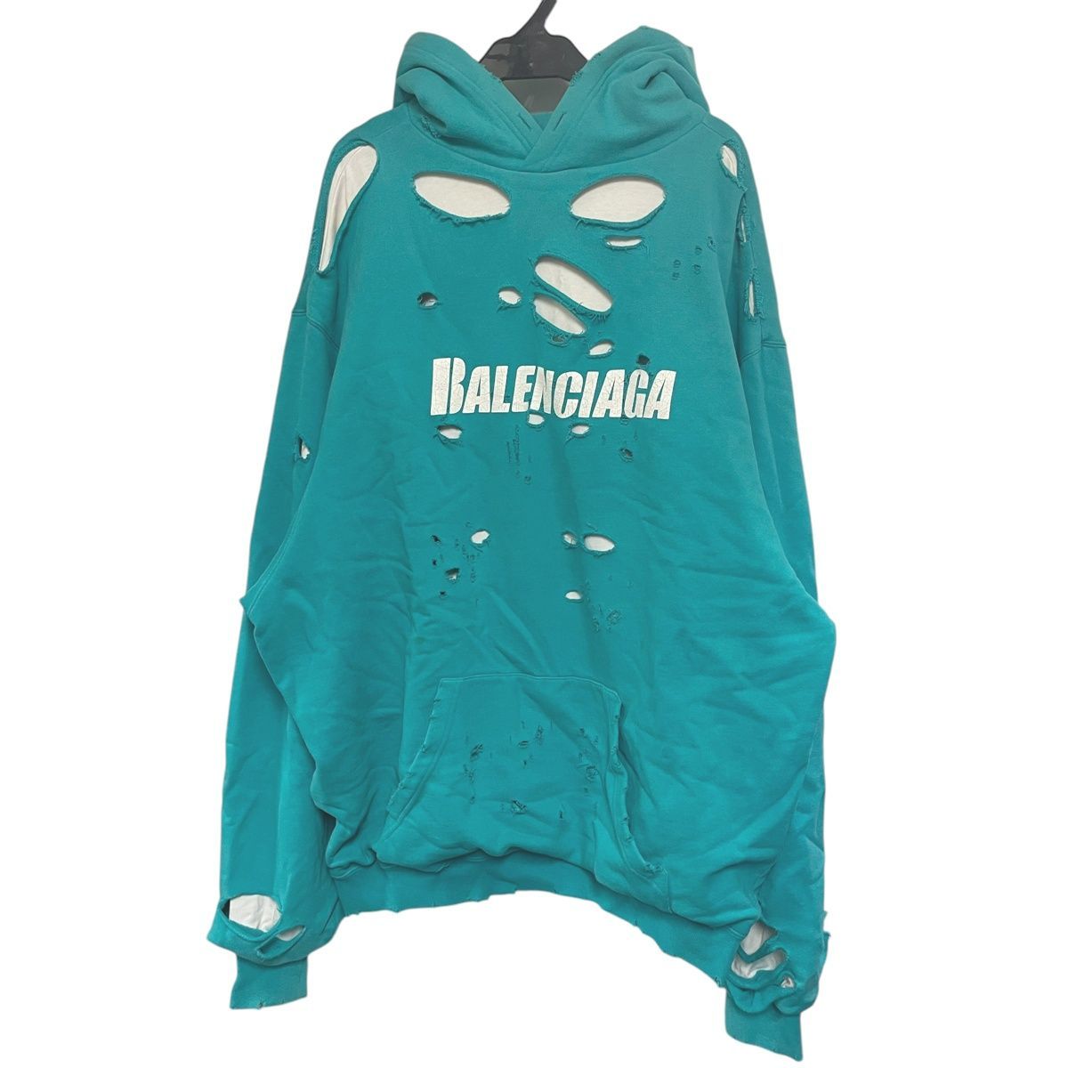 バレンシアガ　balenciaga　デストロイパーカー　ダメージ加工　グリーン バレンシアガ balenciaga デストロイパーカー ダメージ加工 グリーン