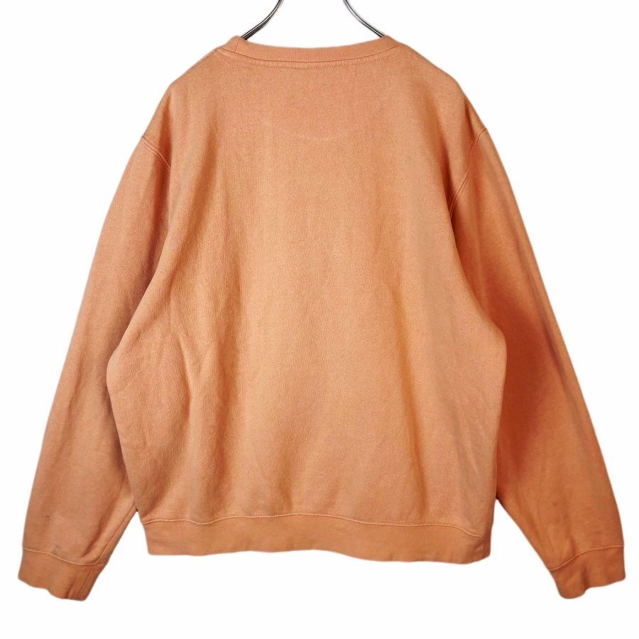 USA製ステューシーSTUSSYスウェットトレーナーロゴ刺繍サーモン
