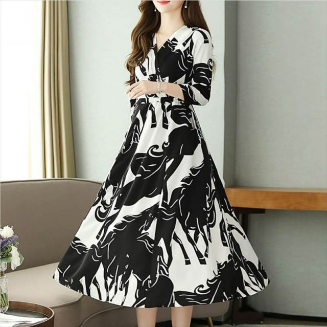 カシュクール ワンピース 膝下 ミモレ ミモレ丈 ミディアム丈 袖あり 7