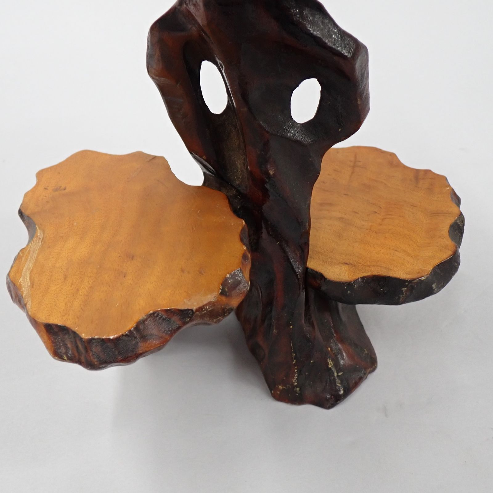 木製 原木 花台 飾り台 置台 インテリア 3段 装飾 昭和レトロ 大小3点セット 14546 NEXPOTALLINN_EU