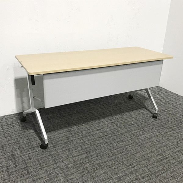 会議テーブル フラップ式 リーフライン 幕板付 W1500 コクヨ オーク