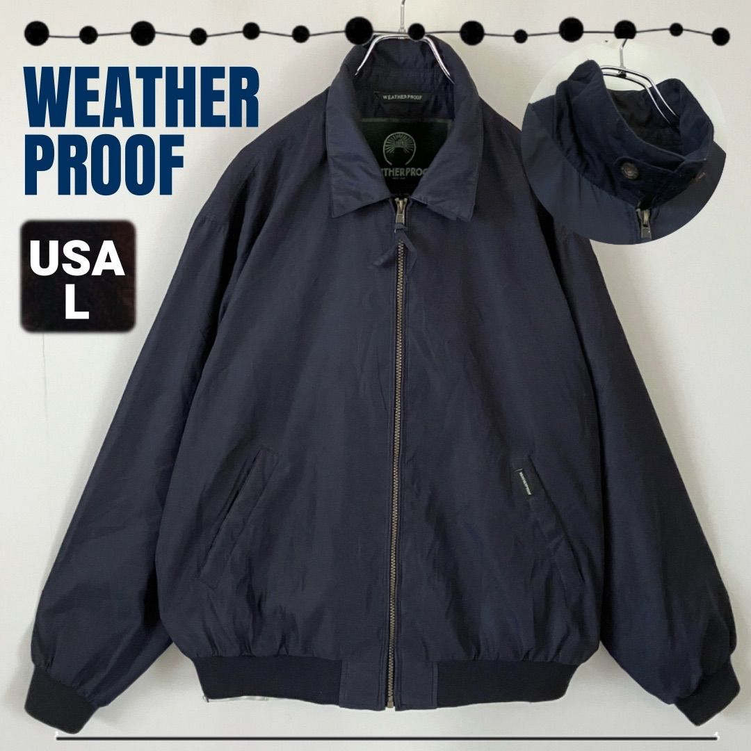 WEATHER PROOF/ウェザープルーフハリントンジャケット/スイングトップ/ドリズラーレーヨンミックスチンストラップUSAメンズL  #2502F010