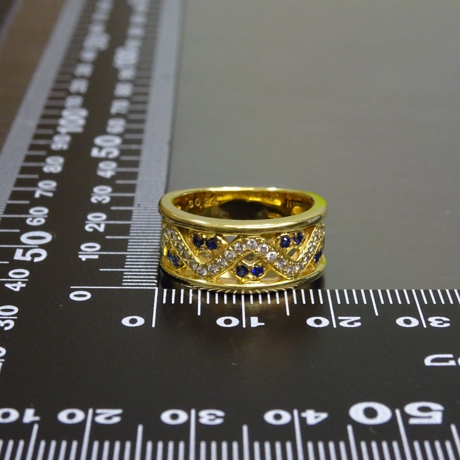 18金 750 K18 ゴールド GOLD LANVIN (ランバン) 天然サファイア0.24ct 