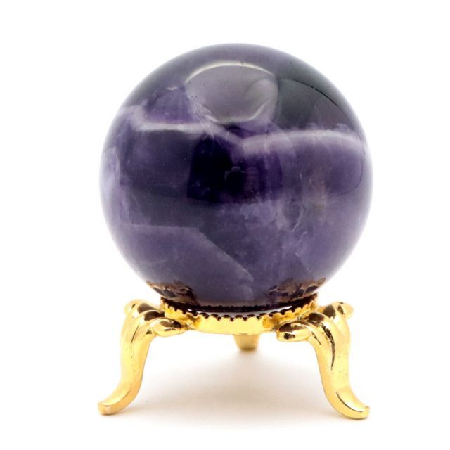シェブロン アメジスト 丸玉 AA 37mm 台座付き ブラジル産 1点もの ヒーリング スフィア 2月 誕生石 Amethyst 送料無料 クリスマス 贈り物 ギフト プレゼント
