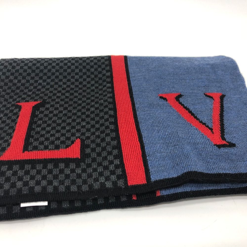 【美品】ルイヴィトン エシャルプ　LV　ダミエ ルージュ マフラー ルイヴィトン エシャルプLVダミエ ルージュ マフラー