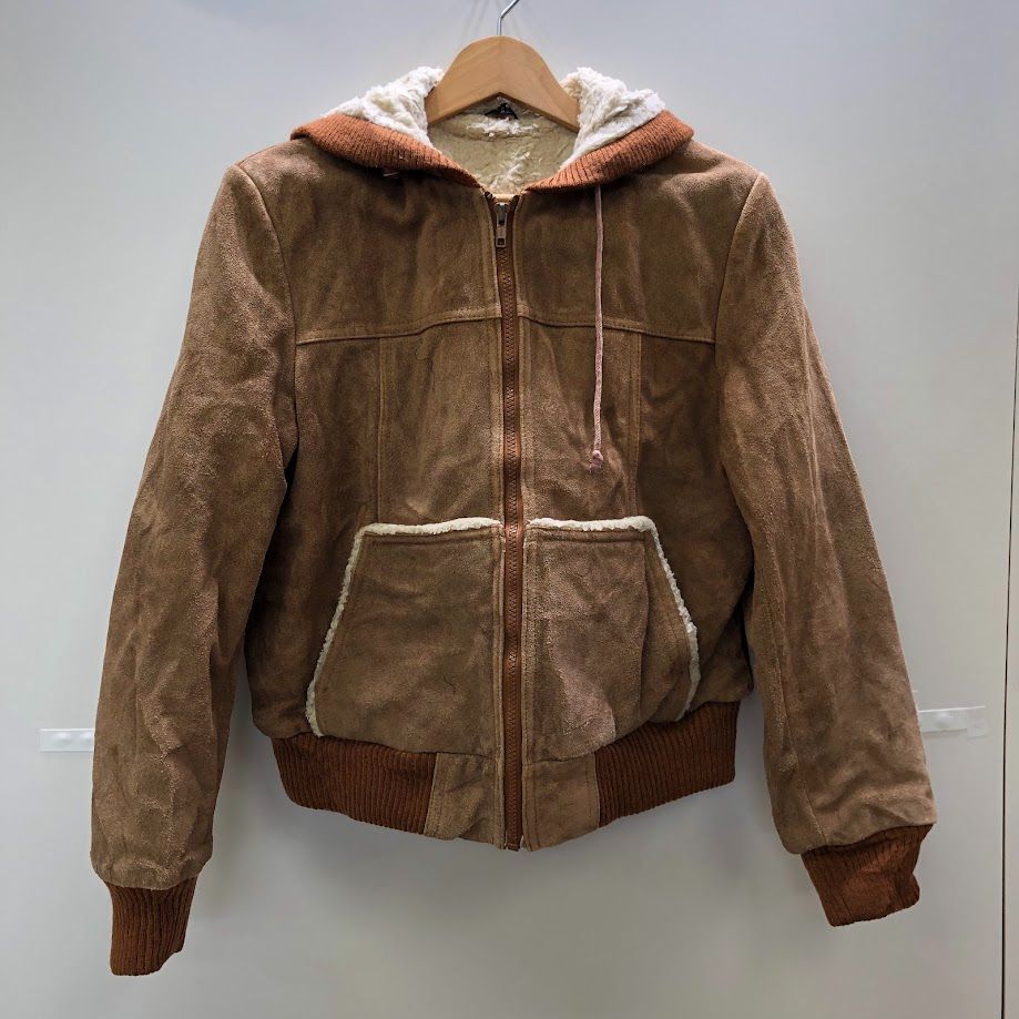 スウェード レザーボアジャケット フーディ フード KOREA製