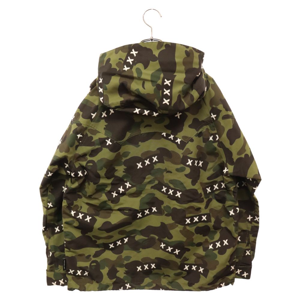 A BATHING APE (アベイシングエイプ) 24SS ×ゴッドセレクショントリプルエックス カモ柄 フードジャケット スノーボードジャケット  グリーン 001LJK231908C - メルカリ