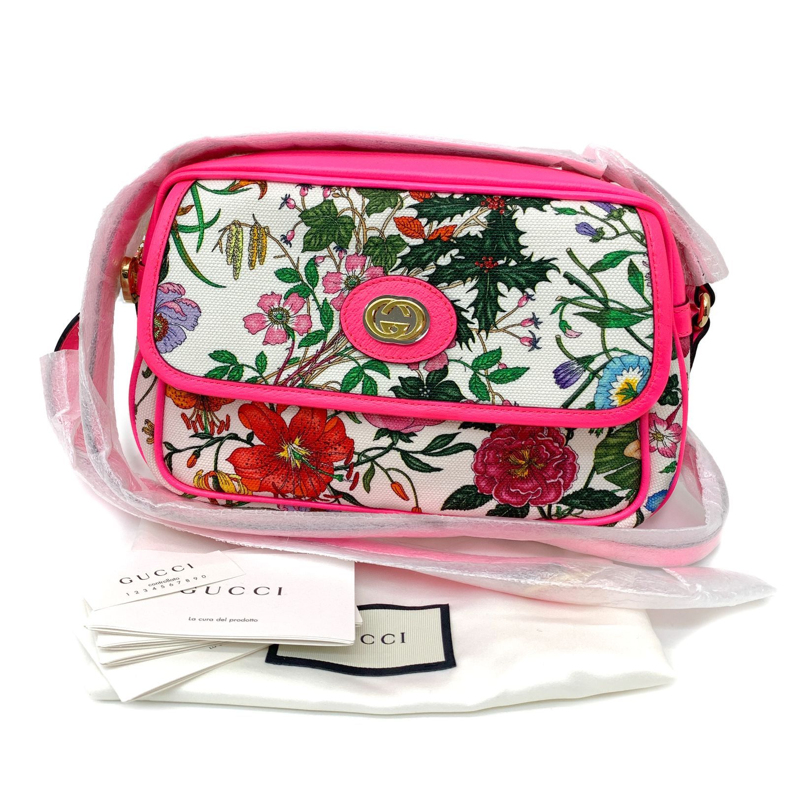 未使用 GUCCI グッチ フローラ ショルダー バッグ 斜めがけ レディース 