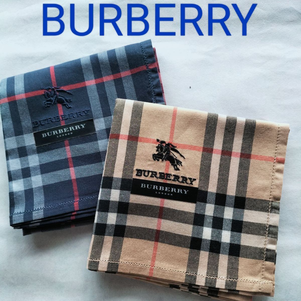 メンズハンカチ BURBERRYバーバリーハンカチセット未使用品 library