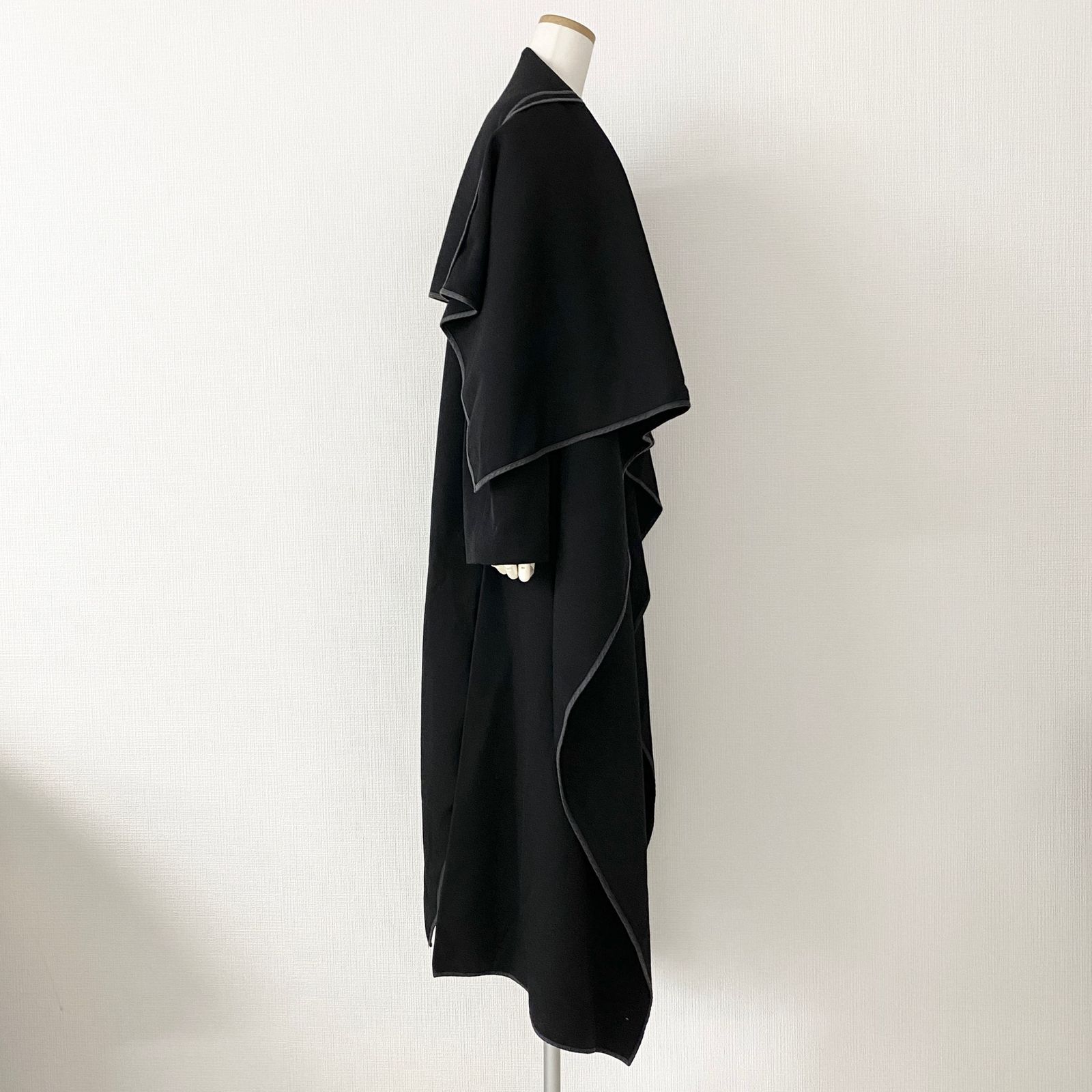 22a19 COMME des GARCONS コムデギャルソン 90s ウールギャバ デザインコート ロングコート 羽織 AD1999  GC-04003M Mサイズ ブラック 日本製 MADE IN JAPAN VINTAGE
