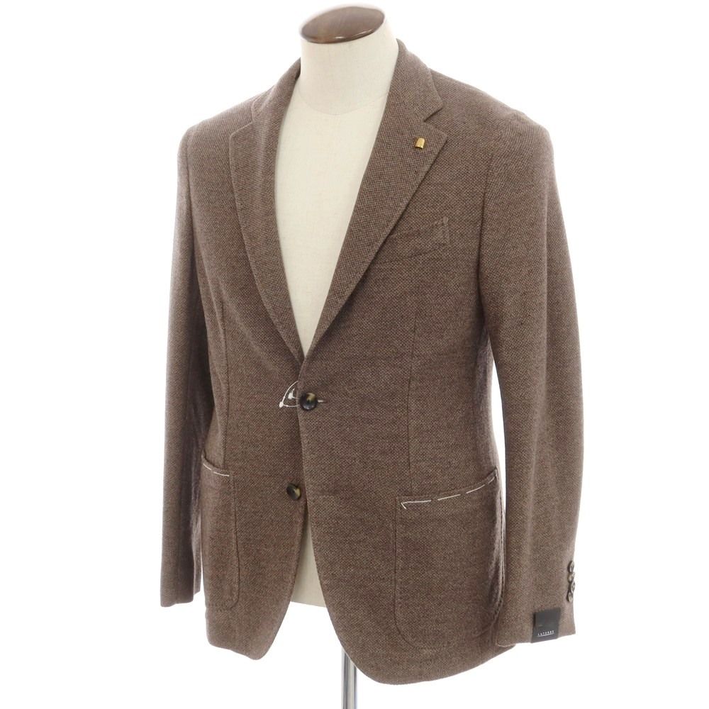 サルトリア ラトーレ SARTORIA LATORRE コットンウール ジャージー テーラードジャケット ブラウン サイズ50 メンズ