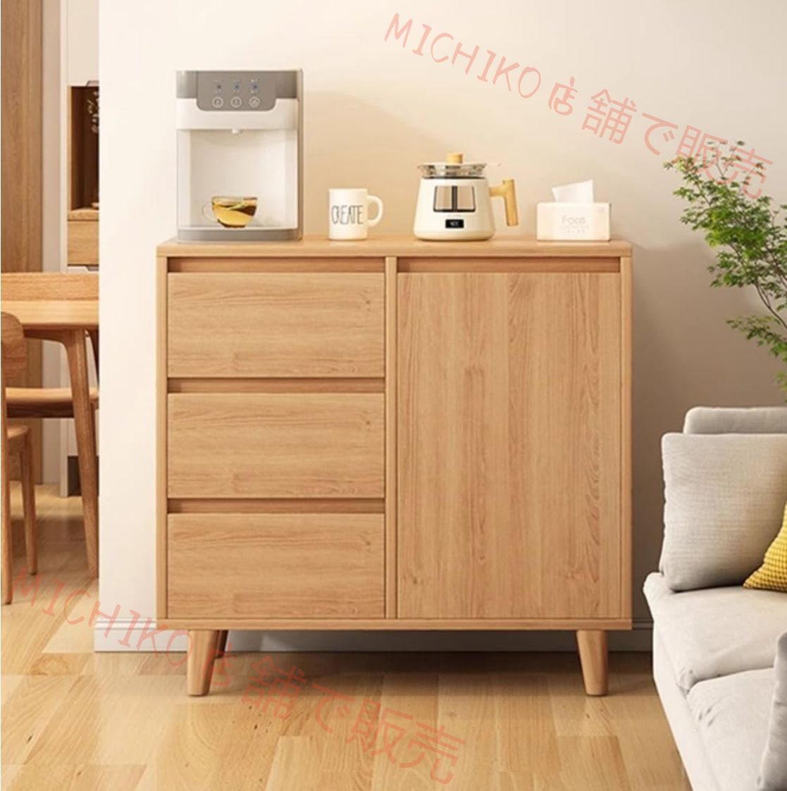 大容量キャビネット シンプル組立 引き出し付き リビングオーガナイザー 壁掛け シンプ 無垢材オーガナイザー パントリー棚 キャビネット ルデザイン キッチン用 リビング用