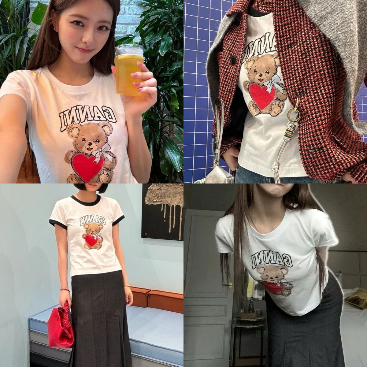 GANNI ガニー Tシャツ 半袖 レディース ベーシック ジャージー