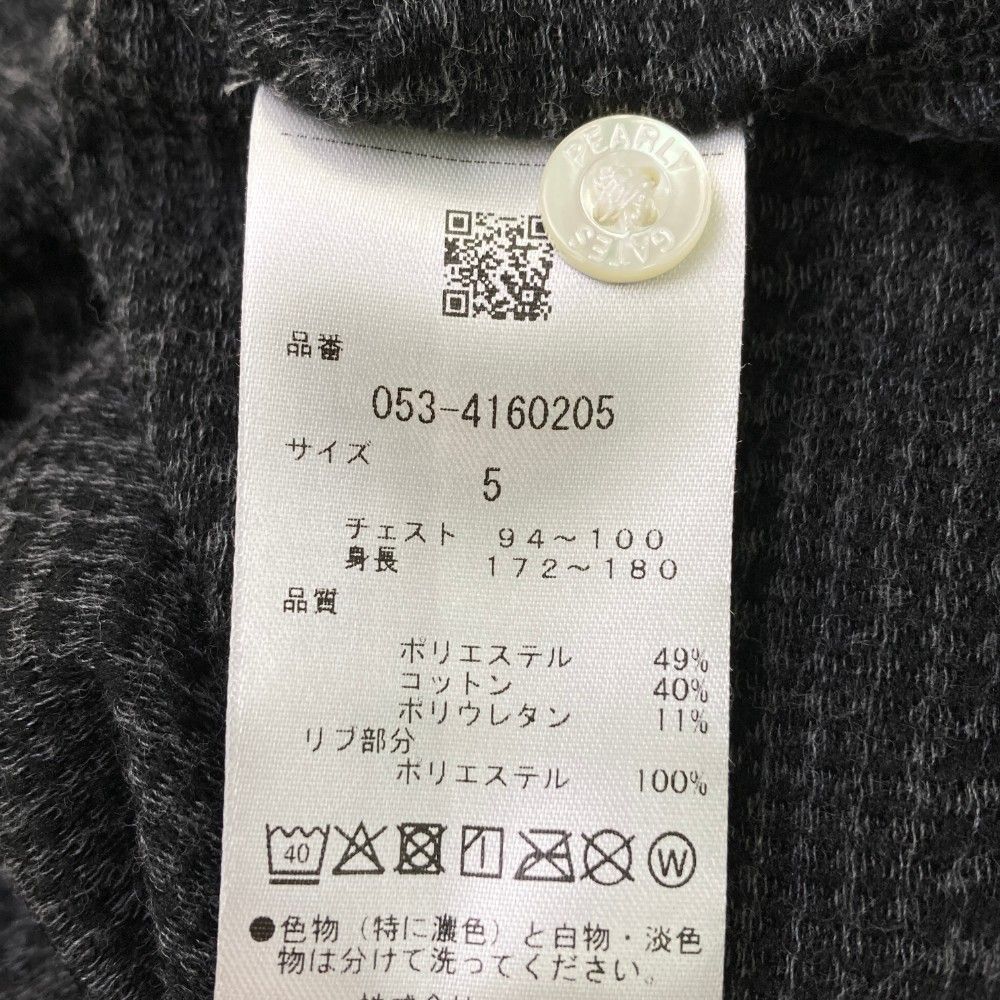 サイズ：5 PEARLY GATES パーリーゲイツ 2024年モデル 半袖ポロシャツ ボーダー総柄 グレー系 [240101464491] ゴルフウェア メンズ ストスト サイズ：5 PEARLY GATES パーリーゲイツ 2024年モデル 半袖