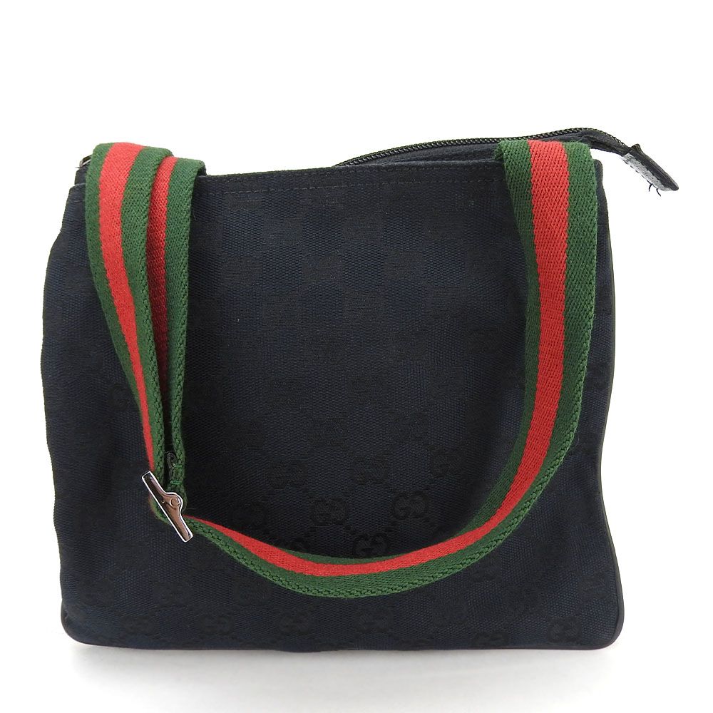 ★SALE【5pa0572】グッチ ショルダーバッグ GGキャンバス/シェリーライン 146309 キャンバス ブラック シルバー金具【中古】レディース 中古】 グッチ ショルダーバッグ 146309 シェリーライン GGキャンバス