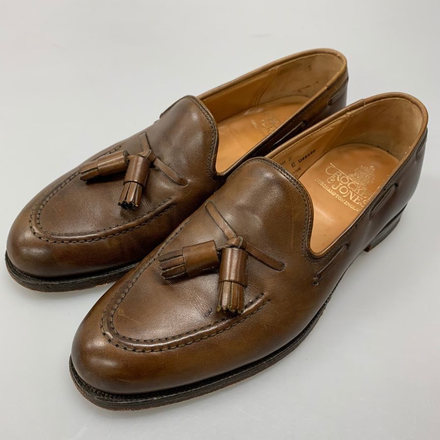 クロケット-ジョーンズ タッセルローファー キャベンディッシュ レザー カーフ 9376 ブラウン メンズ サイズ6E CROCKETT-JONES cavendish 2 約24.5cm AFC41