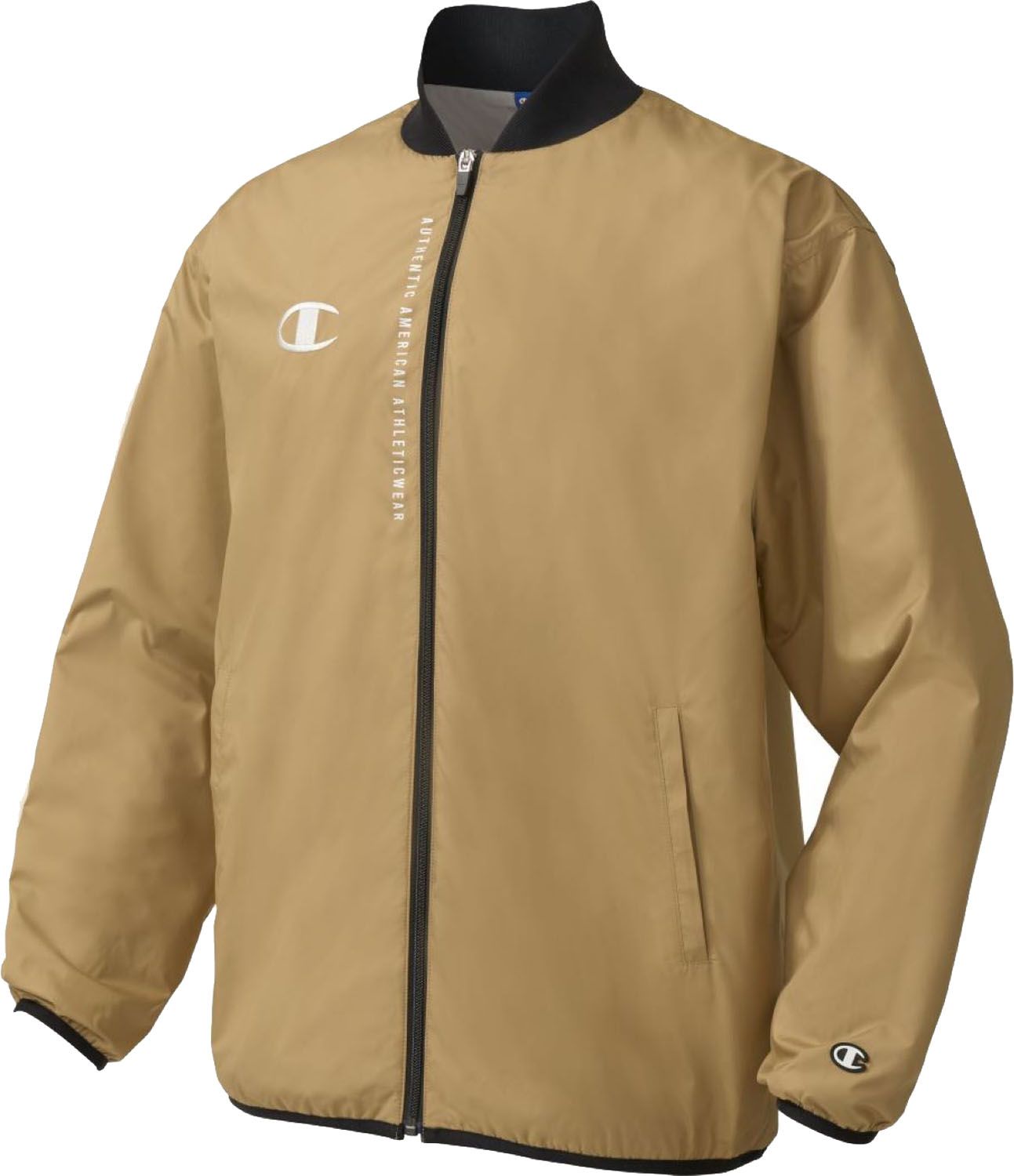 高級 チャンピオン Champion ウィンドブレーカージャケット メンズ レディース ウインドジャケット 上着 アウター 羽織 部活 チーム 保温 撥水 はっ水 はっすい 防風 C3ASC17 78G ゴールドベージュ ギフトに最適。