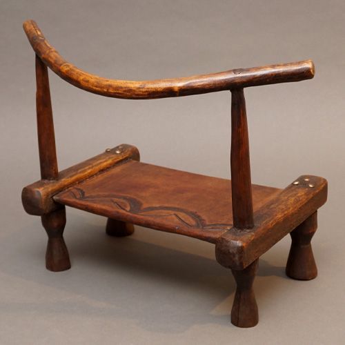 アフリカ コートジボワール バウレ族 折畳椅子 着払い-