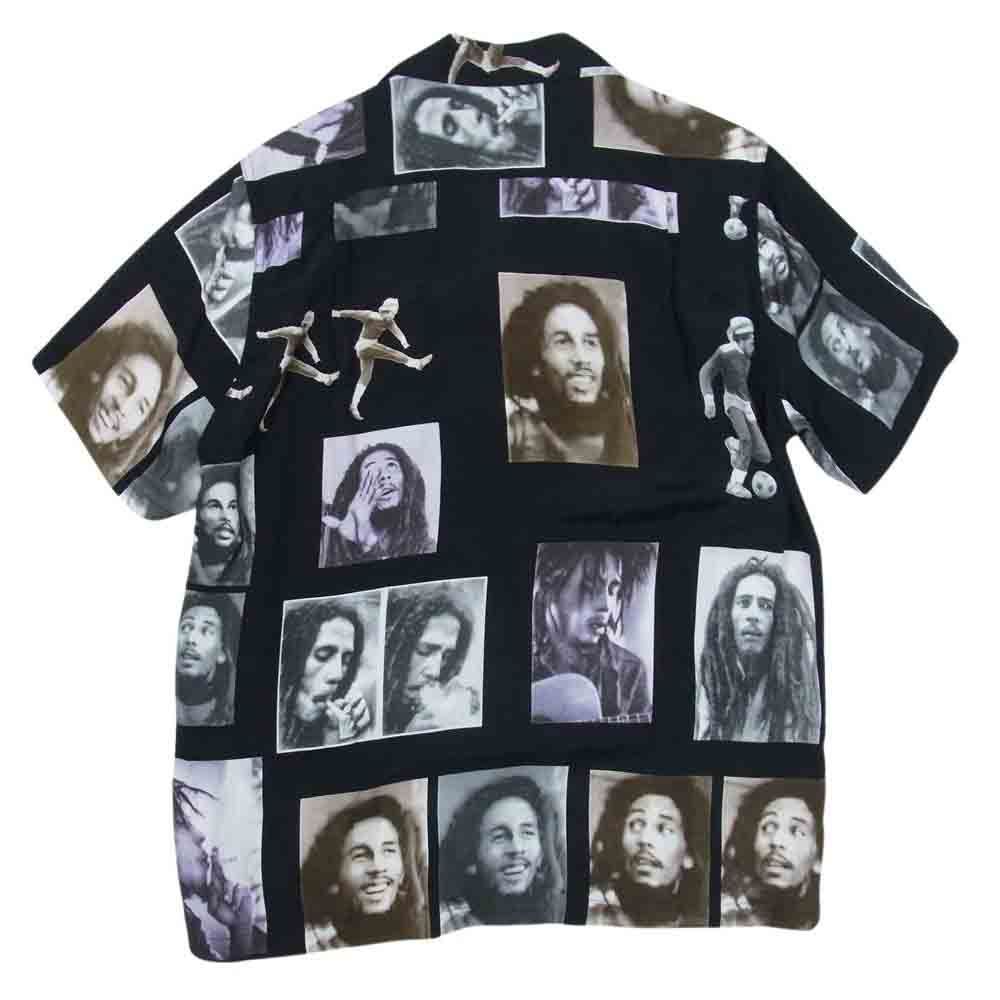 WACKO MARIA ワコマリア 19SS BOBMARLEY-WM-HI02 BOB MARLEY HAWAIIAN SHIRT  ボブマーリー ハワイアン 半袖 シャツ ブラック系 S【中古】