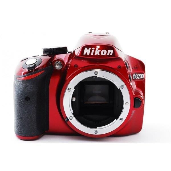 ニコン Nikon D3200 ダブルズームセット レッド 美品 一眼レフSD