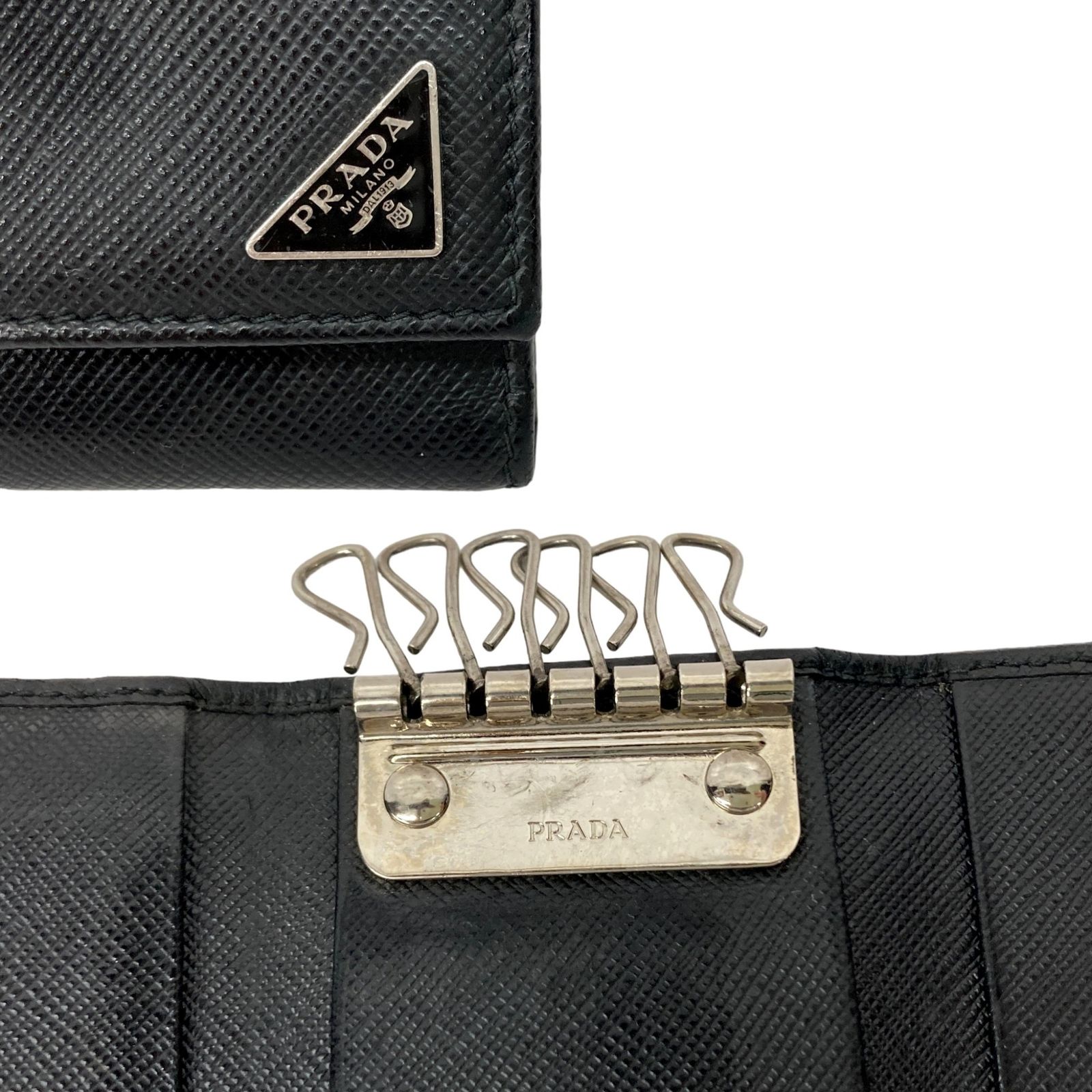 PRADA (プラダ) SAFFIANO TRIANG サフィアーノ 6蓮キーケース 三角 