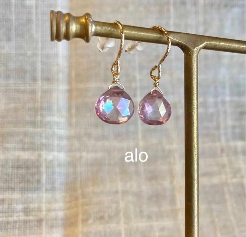 天然 ミスティック トパーズ ピアス レディース 14金 ホワイトゴールド 天然石 お守り アレルギー対応 ブランド 天然 ミスティック トパーズ ピアス レディース 14金 ホワイトゴールド