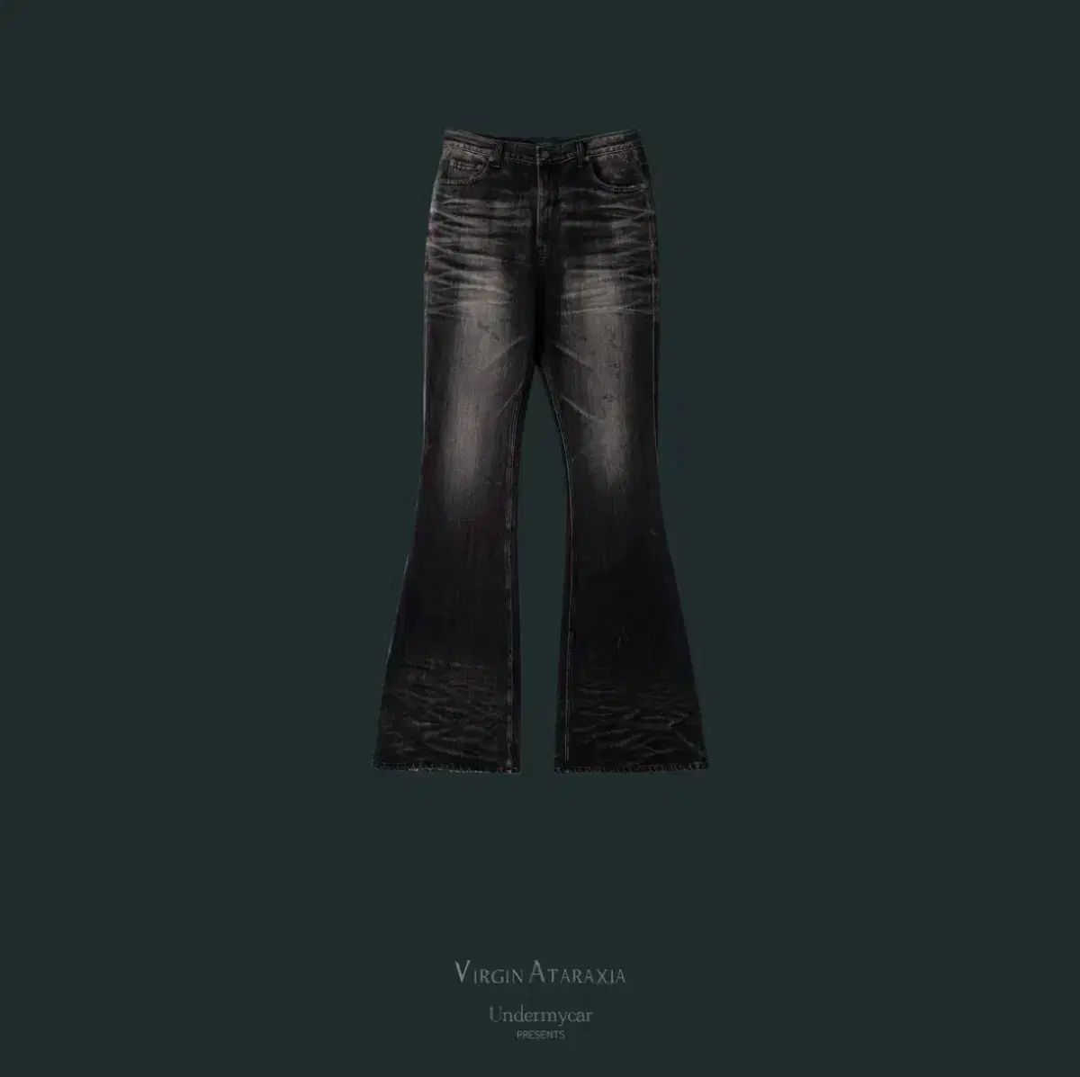 2 アンダーマイカー リンクルド グレー ウォッシュド ワイド フ ジーン