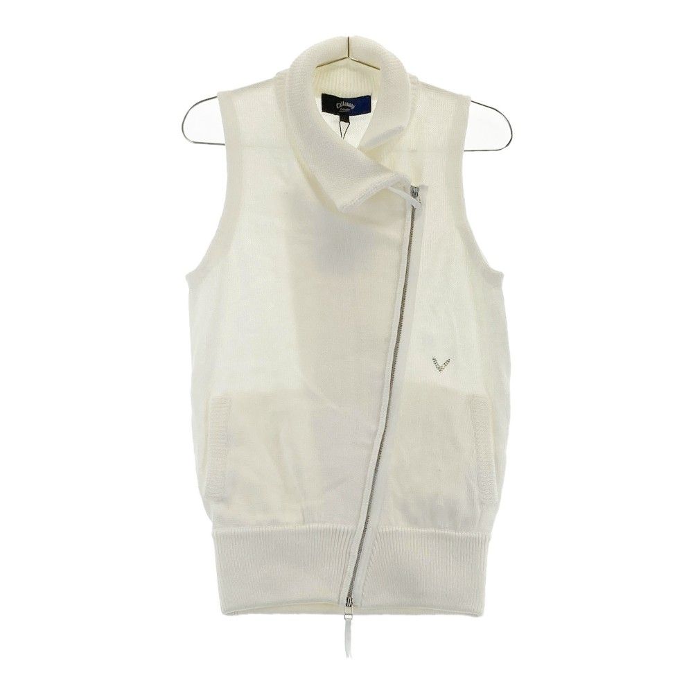 サイズ：L CALLAWAY キャロウェイ ニット ジップベスト ホワイト系
