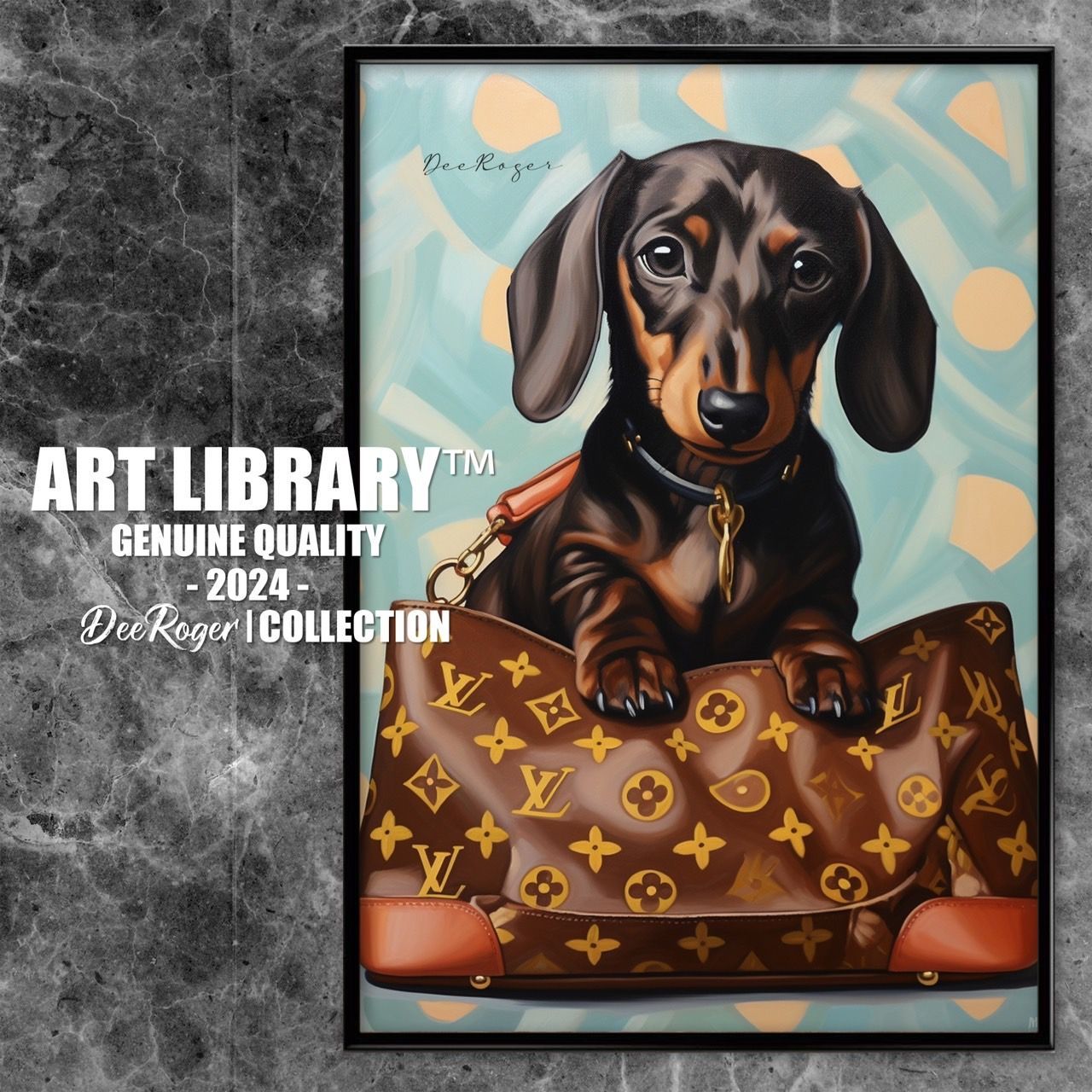 Louis Vuitton Dog Art 額付き ドッグ アートポスター 犬 今でも